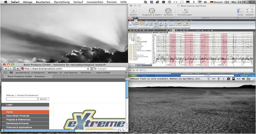 Figure 1: Using Analyzer 2.0 in VMware and Safari-Browser in Mac-OS on a 13´´ MacBook