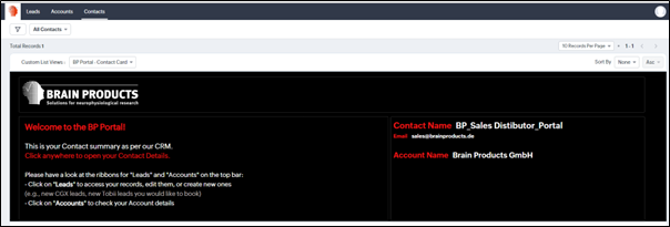 BP Portal - Quick Guide - Figure 4 Contact View